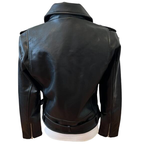 Rebecca Minkoff Moto jacket faux leather black M - Picture 6 of 8